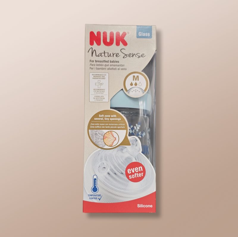 Nuk - Nature Sense Glass Baby Bottle Medium 240ml