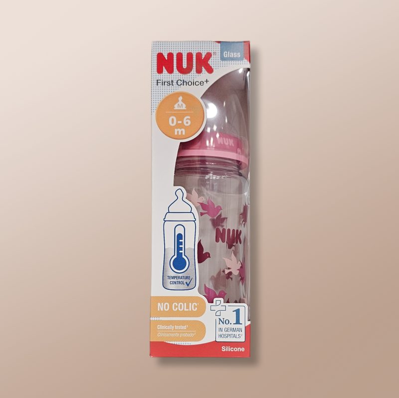 Nuk - First Choice No Colic Glass Baby Bottle 240ml