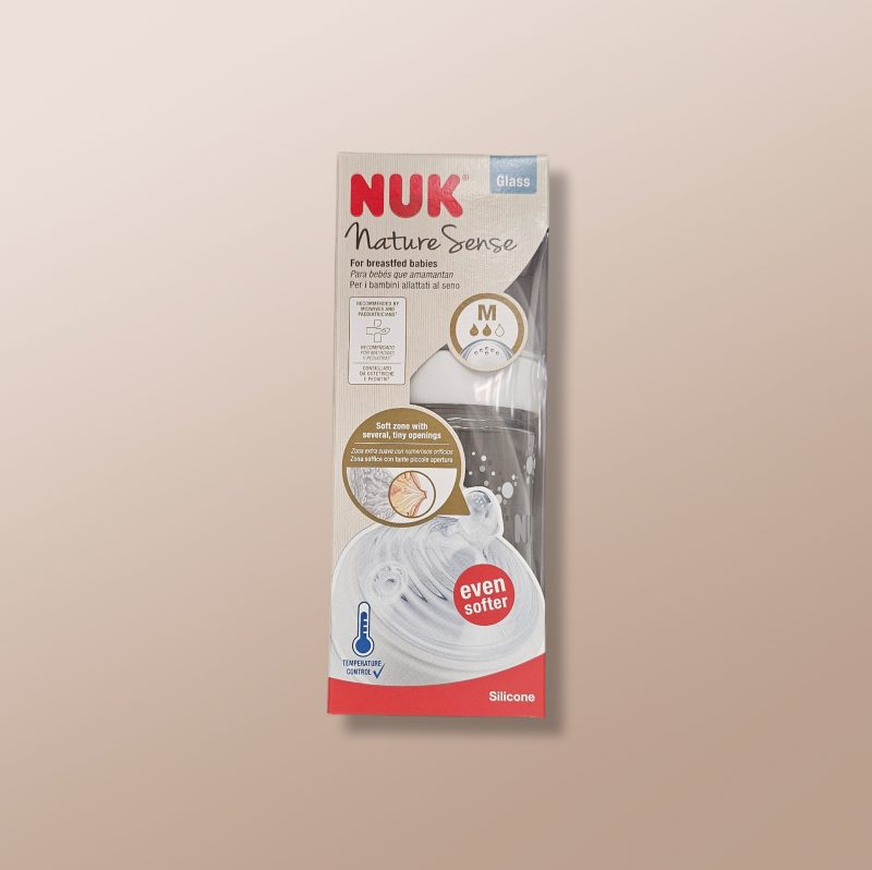 Nuk - Nature Sense Glass Baby Bottle Medium 240ml
