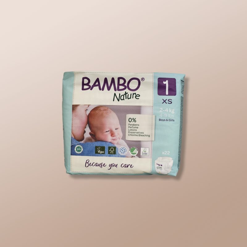 Bambo Nature - Diaper Slip 1 XS (2-4kg) 22Pcs