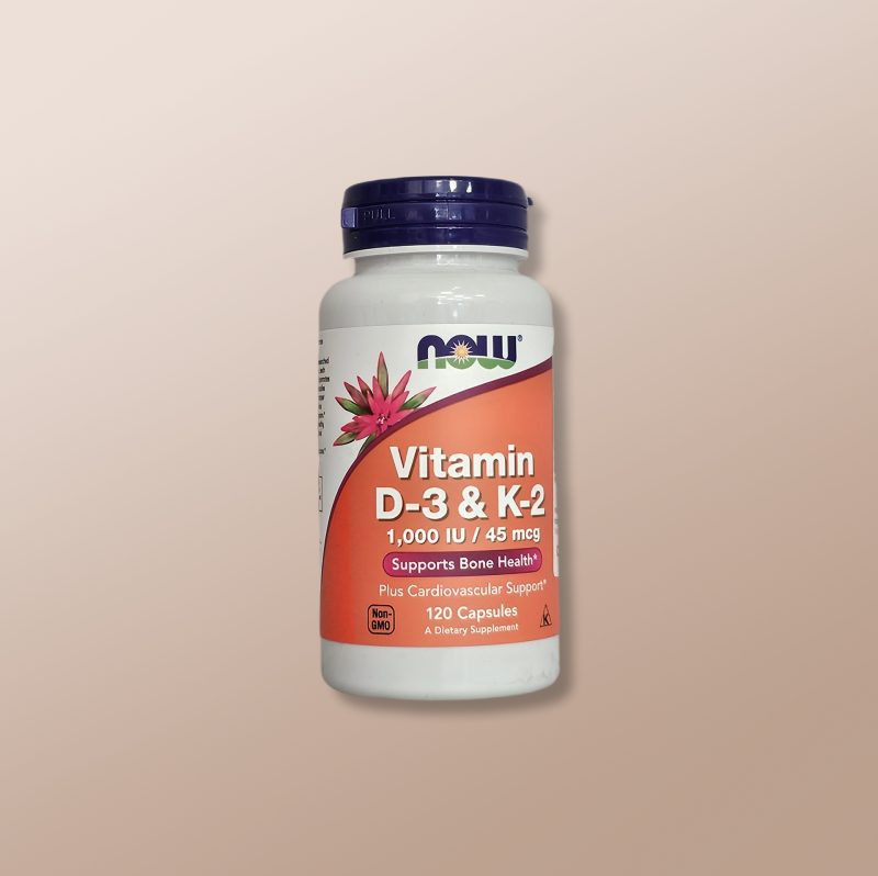 Now - Vitamine D-3 & K2 1000IU/45mcg x120 Capsules