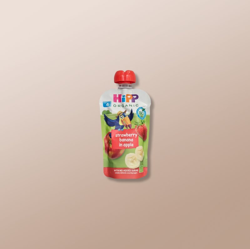 Hipp - Organic Strawberry Banana In Apple Pouch +4m 100g