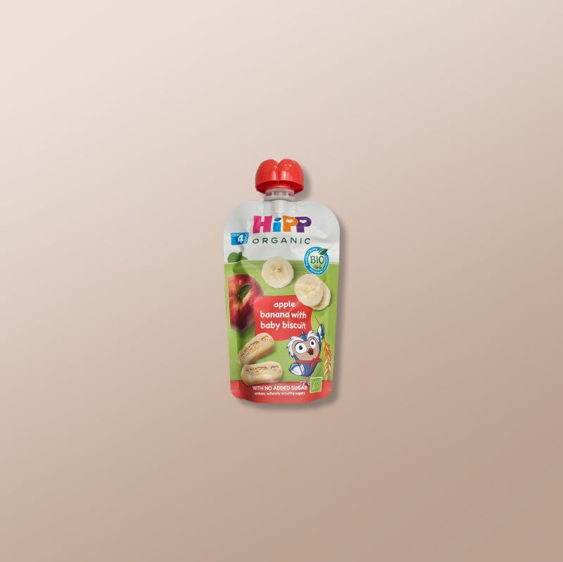 Hipp - Organic Apple Banana With Baby Biscuit Pouch +4m 100g