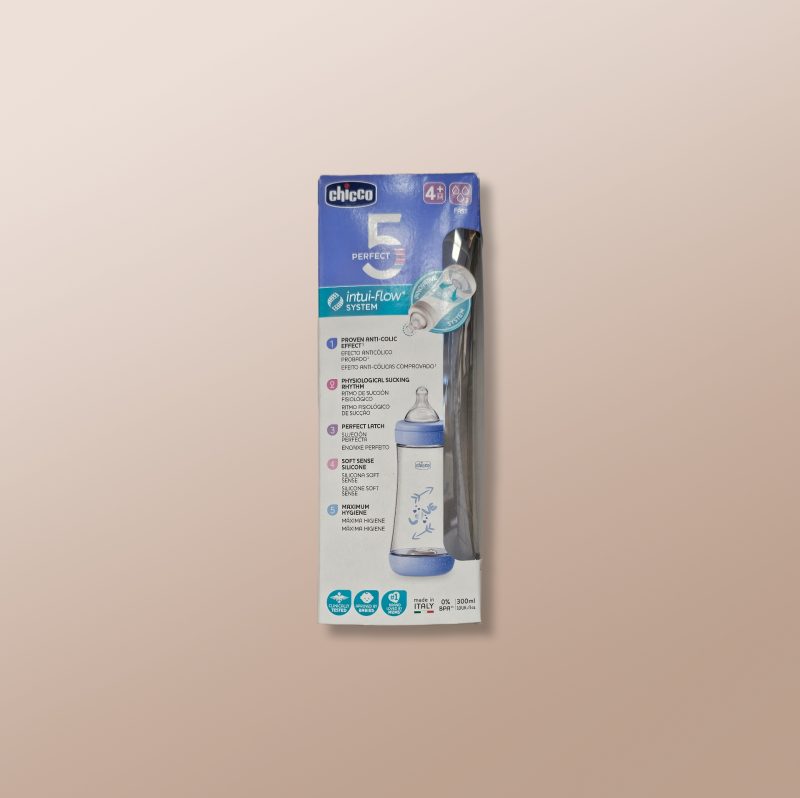 Chicco - Perfect 5 Intui-Flow Plastic Feeding Bottle 300ml 4m+