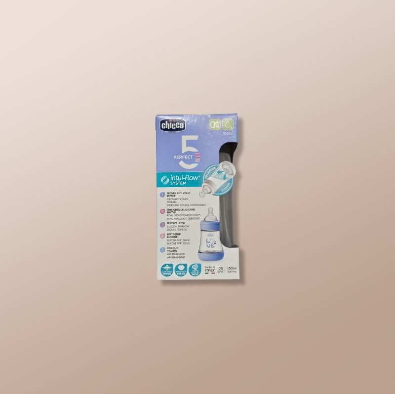 Chicco - Perfect 5 Intui-Flow Plastic Feeding Bottle 150ml 0m+
