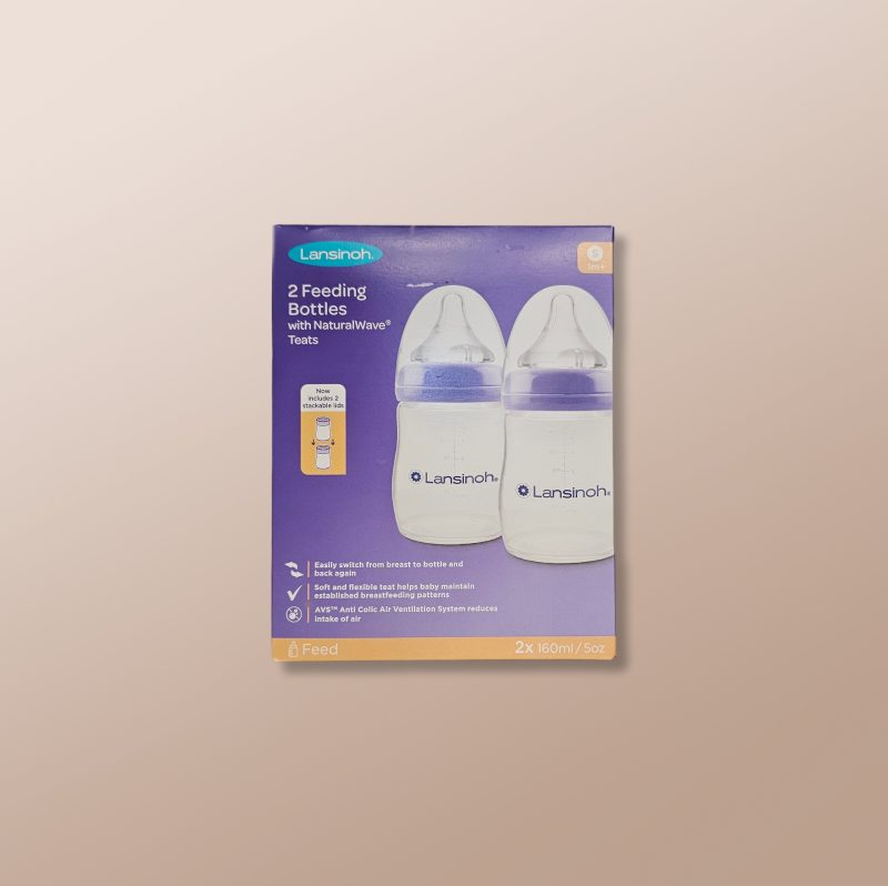 Lansinoh - Plastic Feeding Bottles 1m+ Set 2x160ml